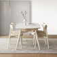 Juego de comedor moderno de piedra redonda con muebles de 1/4/5/7 piezas en blanco