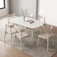 Juego de comedor moderno de piedra redonda con muebles de 1/4/5/7 piezas en blanco