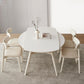 Juego de comedor moderno de piedra redonda con muebles de 1/4/5/7 piezas en blanco