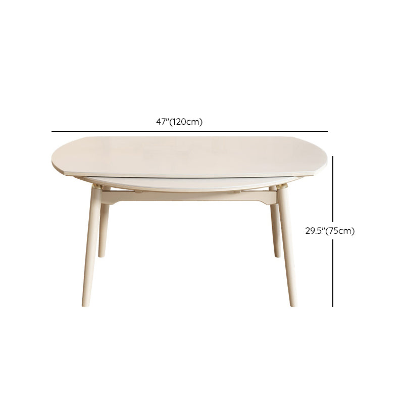 Juego de comedor moderno de piedra redonda con muebles de 1/4/5/7 piezas en blanco
