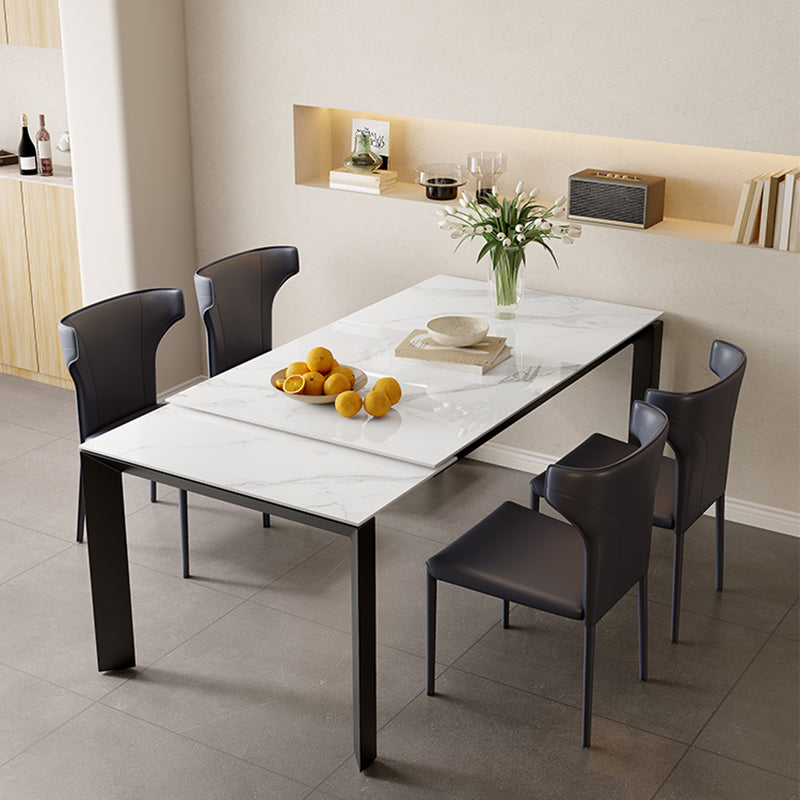 Table à manger rectangulaire en pierre, meuble extensible de Style moderne, 1/3/4/5 pièces, blanc