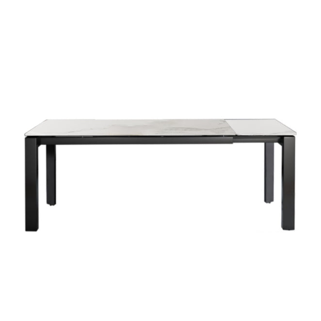 Table à manger rectangulaire en pierre, meuble extensible de Style moderne, 1/3/4/5 pièces, blanc