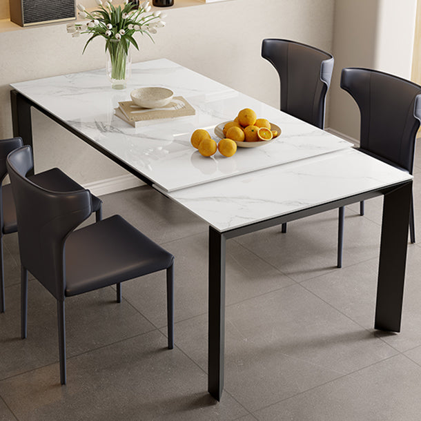Table à manger rectangulaire en pierre, meuble extensible de Style moderne, 1/3/4/5 pièces, blanc