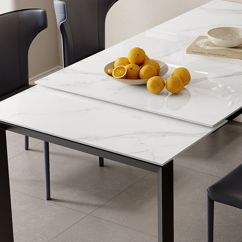 Table à manger rectangulaire en pierre, meuble extensible de Style moderne, 1/3/4/5 pièces, blanc