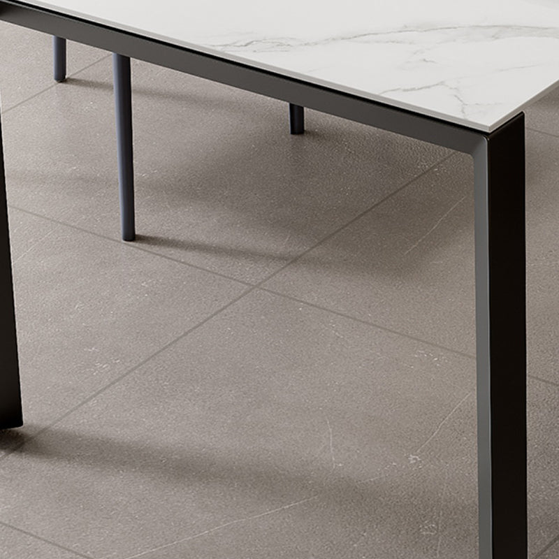 Table à manger rectangulaire en pierre, meuble extensible de Style moderne, 1/3/4/5 pièces, blanc