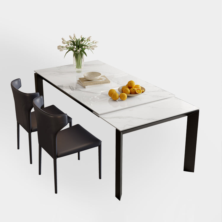 Table à manger rectangulaire en pierre, meuble extensible de Style moderne, 1/3/4/5 pièces, blanc