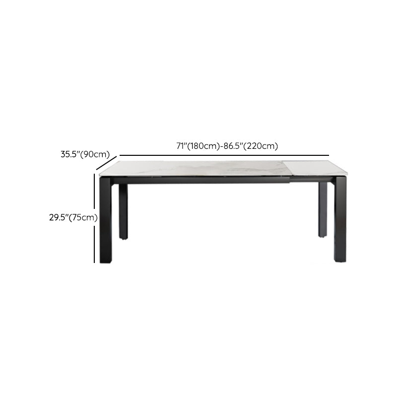 Table à manger rectangulaire en pierre, meuble extensible de Style moderne, 1/3/4/5 pièces, blanc