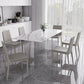 Modern 1/4/5/7 Pieces Dining Table Rectangle Stone Furniture in White 7 Pieces: Table, 6 Chairs Clearhalo 'Dining Room Sets' 'Dining Tables & Seating' 'dining_room_set' 'furn' 'furn_dining_room_set' 'Furniture' 'Kitchen & Dining Furniture' 7097046