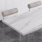 Modern 1/4/5/7 Pieces Dining Table Rectangle Stone Furniture in White Clearhalo 'Dining Room Sets' 'Dining Tables & Seating' 'dining_room_set' 'furn' 'furn_dining_room_set' 'Furniture' 'Kitchen & Dining Furniture' 7097055