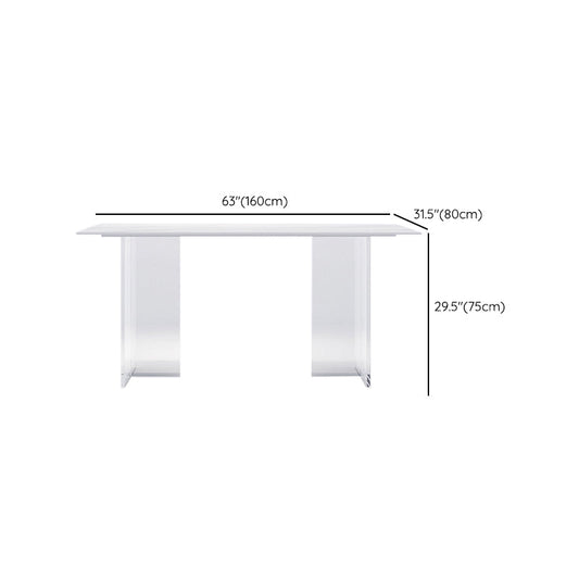 Modern 1/4/5/7 Pieces Dining Table Rectangle Stone Furniture in White Clearhalo 'Dining Room Sets' 'Dining Tables & Seating' 'dining_room_set' 'furn' 'furn_dining_room_set' 'Furniture' 'Kitchen & Dining Furniture' 7097059