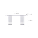 Modern 1/4/5/7 Pieces Dining Table Rectangle Stone Furniture in White Clearhalo 'Dining Room Sets' 'Dining Tables & Seating' 'dining_room_set' 'furn' 'furn_dining_room_set' 'Furniture' 'Kitchen & Dining Furniture' 7097059