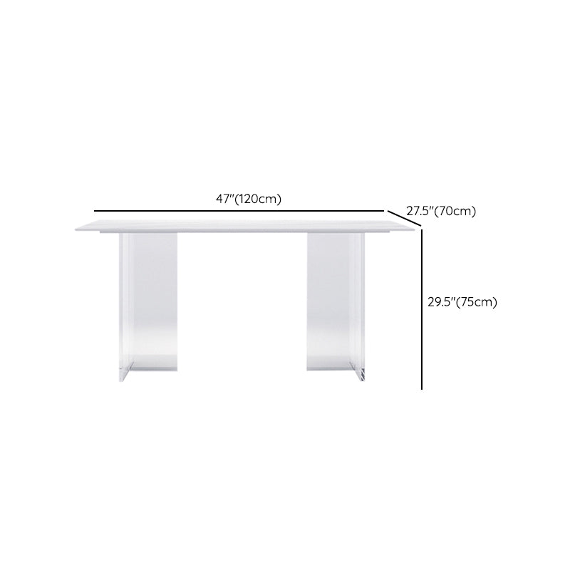 Modern 1/4/5/7 Pieces Dining Table Rectangle Stone Furniture in White Clearhalo 'Dining Room Sets' 'Dining Tables & Seating' 'dining_room_set' 'furn' 'furn_dining_room_set' 'Furniture' 'Kitchen & Dining Furniture' 7097062