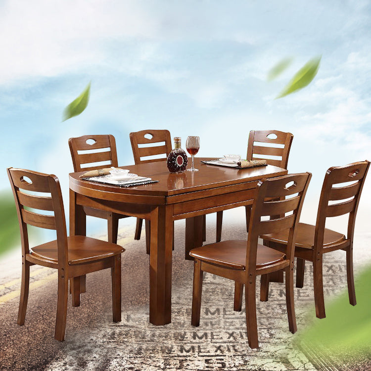 Modern Style Dining Table Solid Wood Butterfly Leaf Dining Table for Kitchen Use Clearhalo 'Dining Tables & Seating' 'Dining Tables' 'dining_table' 'furn' 'furn_dining_table' 'Furniture' 'Kitchen & Dining Furniture' 7097080