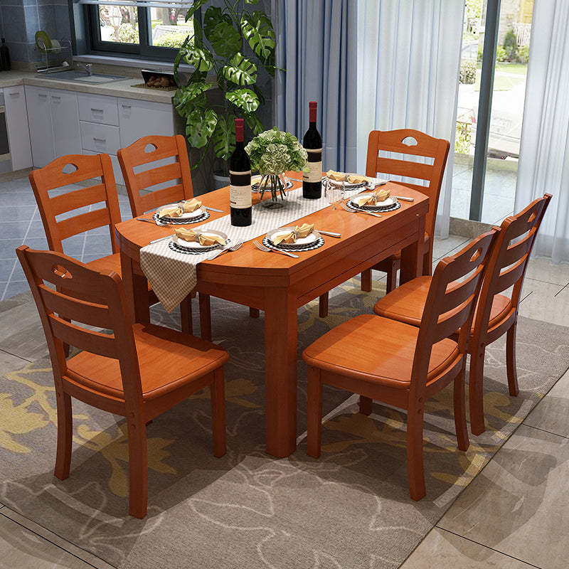 Modern Style Dining Table Solid Wood Butterfly Leaf Dining Table for Kitchen Use Medium Wood Without Chairs Clearhalo 'Dining Tables & Seating' 'Dining Tables' 'dining_table' 'furn' 'furn_dining_table' 'Furniture' 'Kitchen & Dining Furniture' 7097083