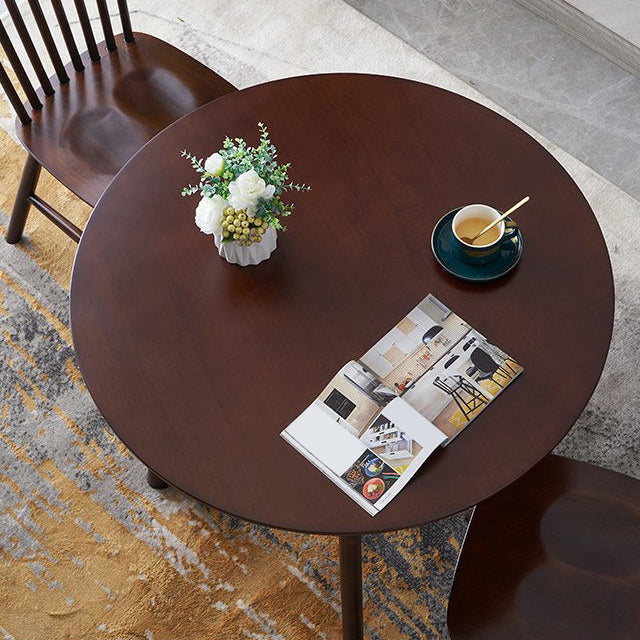 Contemporary Kitchen Dinner Table Solid Wood Round 4 Legs Dining Table