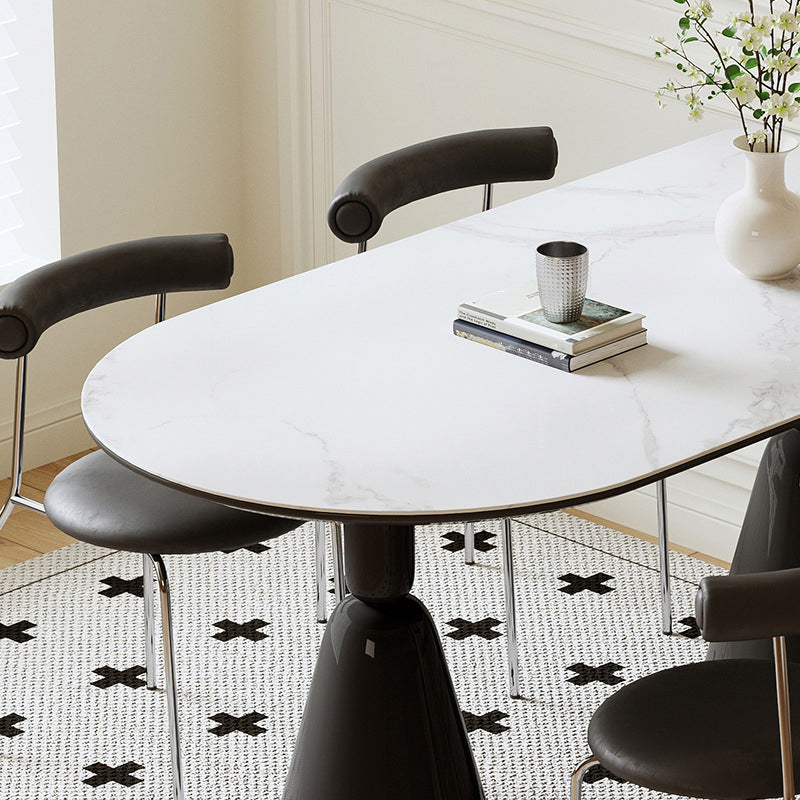 Contemporary Dining Room Dinner Table Oval Double Pedestal Dining Table