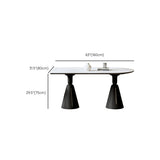 Contemporary Dining Room Dinner Table Oval Double Pedestal Dining Table