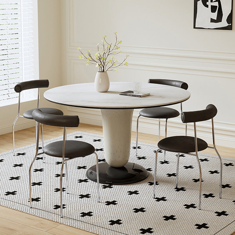 Contemporary Kitchen Dinner Table Round Pedestal Dining Table Clearhalo 'Dining Tables & Seating' 'Dining Tables' 'dining_table' 'furn' 'furn_dining_table' 'Furniture' 'Kitchen & Dining Furniture' 7097151