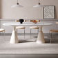 Contemporary Double Pedestal Dining Table Oval Kitchen Dinner Table Clearhalo 'Dining Tables & Seating' 'Dining Tables' 'dining_table' 'furn' 'furn_dining_table' 'Furniture' 'Kitchen & Dining Furniture' 7097163