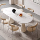 Contemporary Double Pedestal Dining Table Oval Kitchen Dinner Table Clearhalo 'Dining Tables & Seating' 'Dining Tables' 'dining_table' 'furn' 'furn_dining_table' 'Furniture' 'Kitchen & Dining Furniture' 7097165