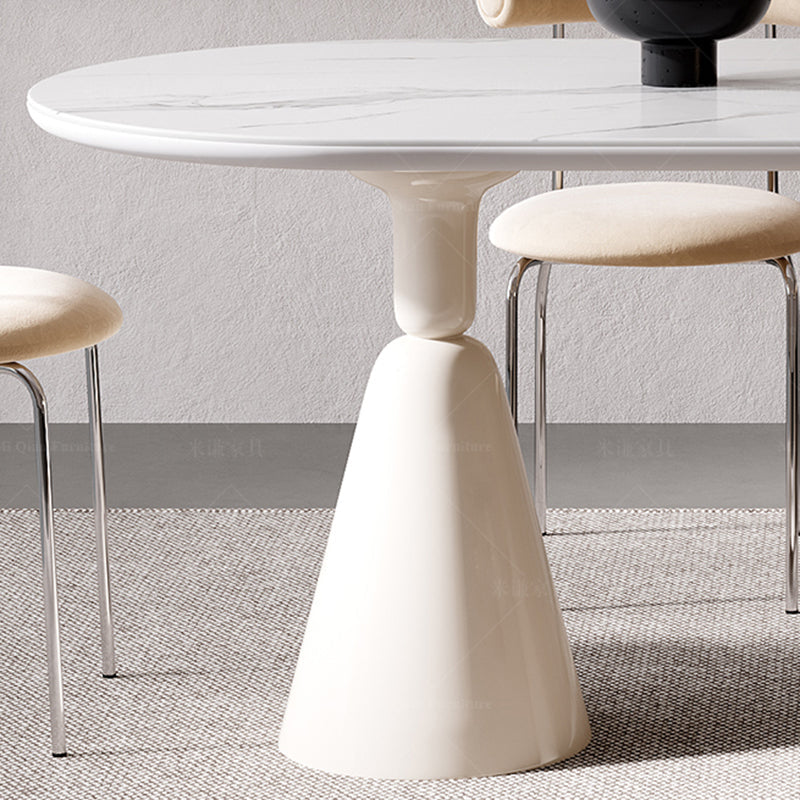 Contemporary Double Pedestal Dining Table Oval Kitchen Dinner Table Clearhalo 'Dining Tables & Seating' 'Dining Tables' 'dining_table' 'furn' 'furn_dining_table' 'Furniture' 'Kitchen & Dining Furniture' 7097169