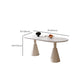 Contemporary Double Pedestal Dining Table Oval Kitchen Dinner Table Clearhalo 'Dining Tables & Seating' 'Dining Tables' 'dining_table' 'furn' 'furn_dining_table' 'Furniture' 'Kitchen & Dining Furniture' 7097172