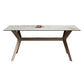 Modern Dining Table Sintered Stone Dinner Table with Wooden Base