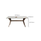 Modern Dining Table Sintered Stone Dinner Table with Wooden Base