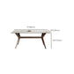 Modern Dining Table Sintered Stone Dinner Table with Wooden Base
