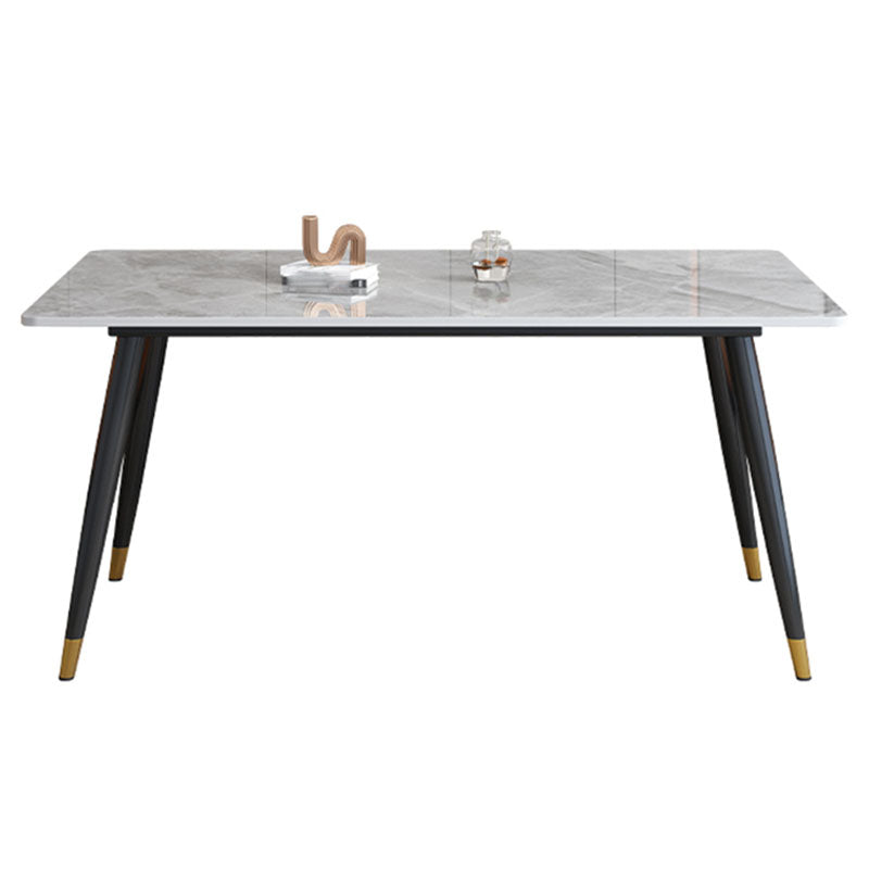 Modern 4 Legs Dining Table Sintered Stone Dinner Table for Dining Room Without Chairs Clearhalo 'Dining Tables & Seating' 'Dining Tables' 'dining_table' 'furn' 'furn_dining_table' 'Furniture' 'Kitchen & Dining Furniture' 7097194
