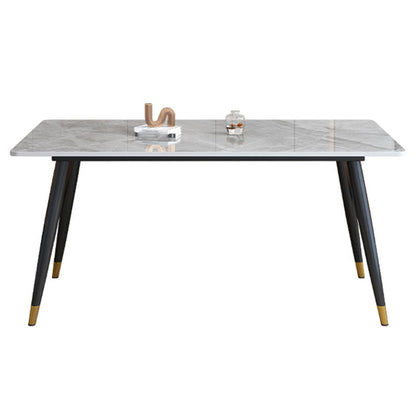 Modern 4 Legs Dining Table Sintered Stone Dinner Table for Dining Room Without Chairs Clearhalo 'Dining Tables & Seating' 'Dining Tables' 'dining_table' 'furn' 'furn_dining_table' 'Furniture' 'Kitchen & Dining Furniture' 7097194