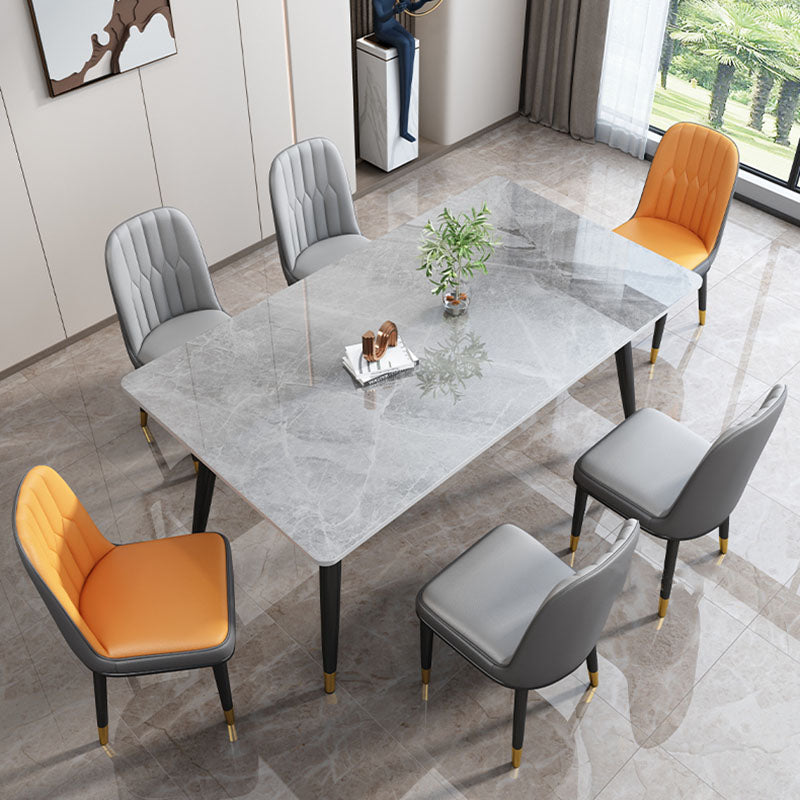 Modern 4 Legs Dining Table Sintered Stone Dinner Table for Dining Room Clearhalo 'Dining Tables & Seating' 'Dining Tables' 'dining_table' 'furn' 'furn_dining_table' 'Furniture' 'Kitchen & Dining Furniture' 7097196