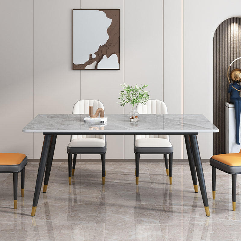Modern 4 Legs Dining Table Sintered Stone Dinner Table for Dining Room Clearhalo 'Dining Tables & Seating' 'Dining Tables' 'dining_table' 'furn' 'furn_dining_table' 'Furniture' 'Kitchen & Dining Furniture' 7097197