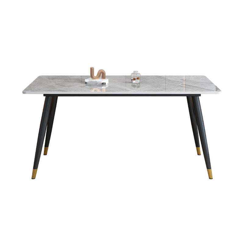 Modern 4 Legs Dining Table Sintered Stone Dinner Table for Dining Room Clearhalo 'Dining Tables & Seating' 'Dining Tables' 'dining_table' 'furn' 'furn_dining_table' 'Furniture' 'Kitchen & Dining Furniture' 7097198