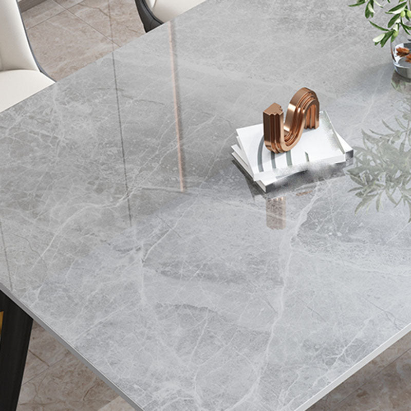 Modern 4 Legs Dining Table Sintered Stone Dinner Table for Dining Room Clearhalo 'Dining Tables & Seating' 'Dining Tables' 'dining_table' 'furn' 'furn_dining_table' 'Furniture' 'Kitchen & Dining Furniture' 7097199