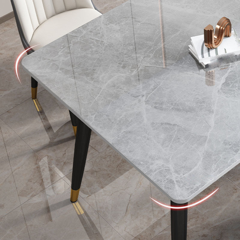 Modern 4 Legs Dining Table Sintered Stone Dinner Table for Dining Room Clearhalo 'Dining Tables & Seating' 'Dining Tables' 'dining_table' 'furn' 'furn_dining_table' 'Furniture' 'Kitchen & Dining Furniture' 7097200