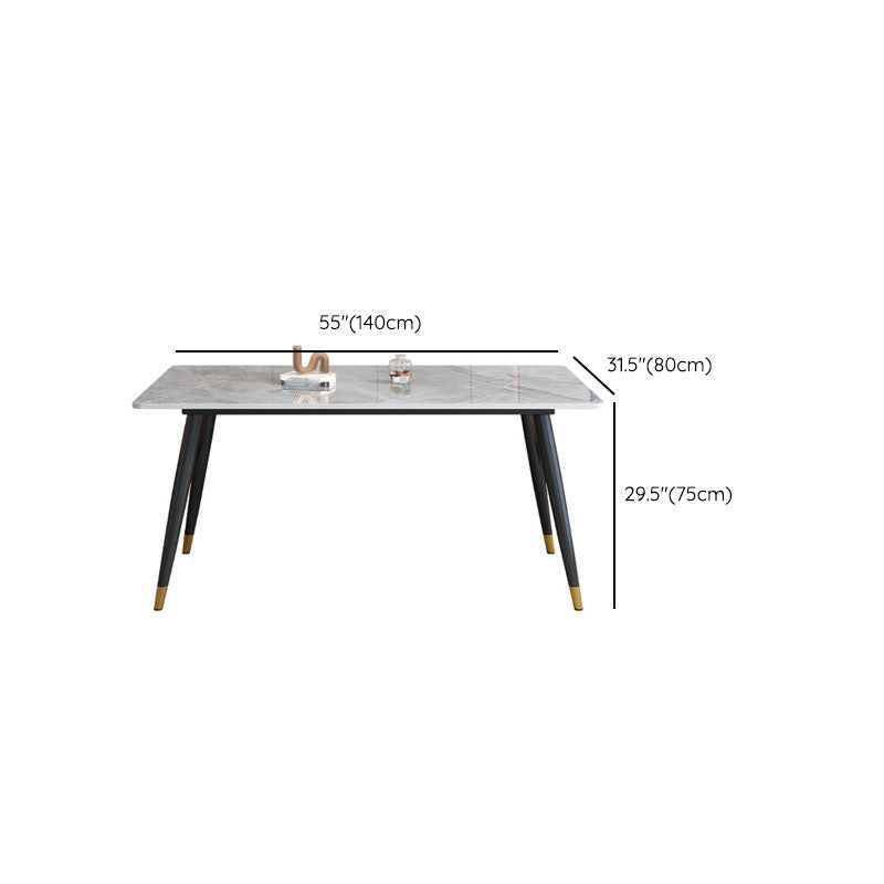 Modern 4 Legs Dining Table Sintered Stone Dinner Table for Dining Room Clearhalo 'Dining Tables & Seating' 'Dining Tables' 'dining_table' 'furn' 'furn_dining_table' 'Furniture' 'Kitchen & Dining Furniture' 7097205
