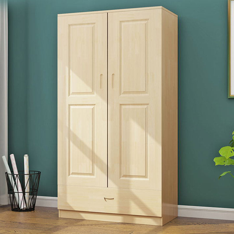Contemporary Style Wardrobe Armoire Wooden Wardrobe Closet with Door and Drawer