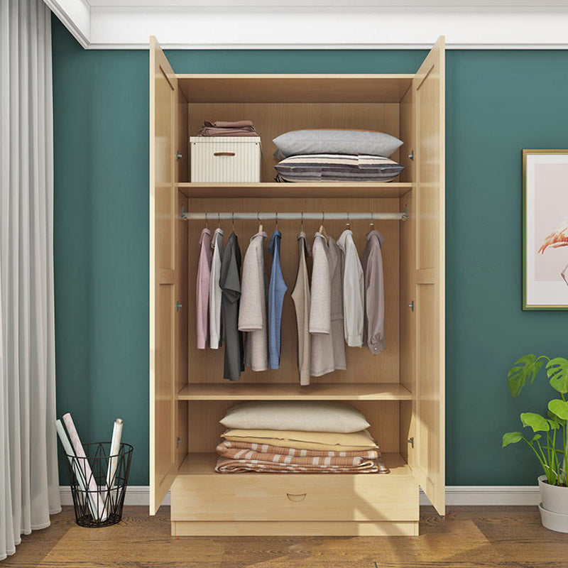 Contemporary Style Wardrobe Armoire Wooden Wardrobe Closet with Door and Drawer