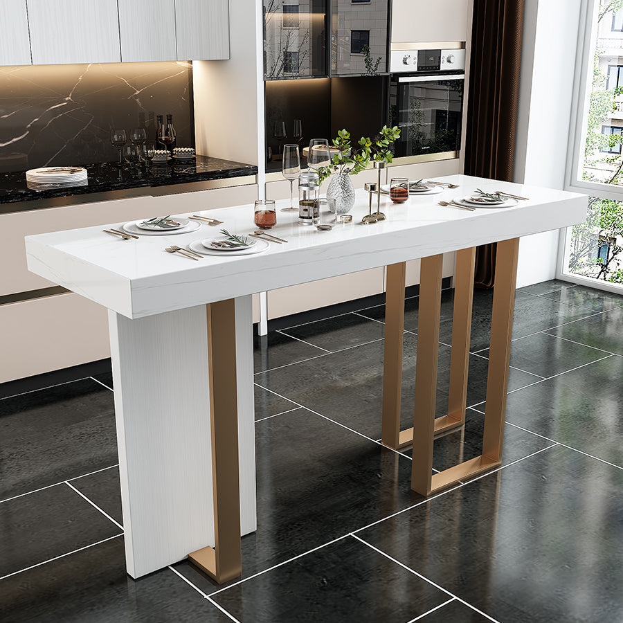 Ensemble de pub rectangulaire de style contemporain, ensemble de salle à manger de pub en faux marbre, 1/5 pièces pour l'intérieur