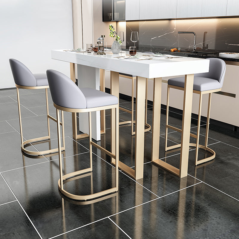 Ensemble de pub rectangulaire de style contemporain, ensemble de salle à manger de pub en faux marbre, 1/5 pièces pour l'intérieur