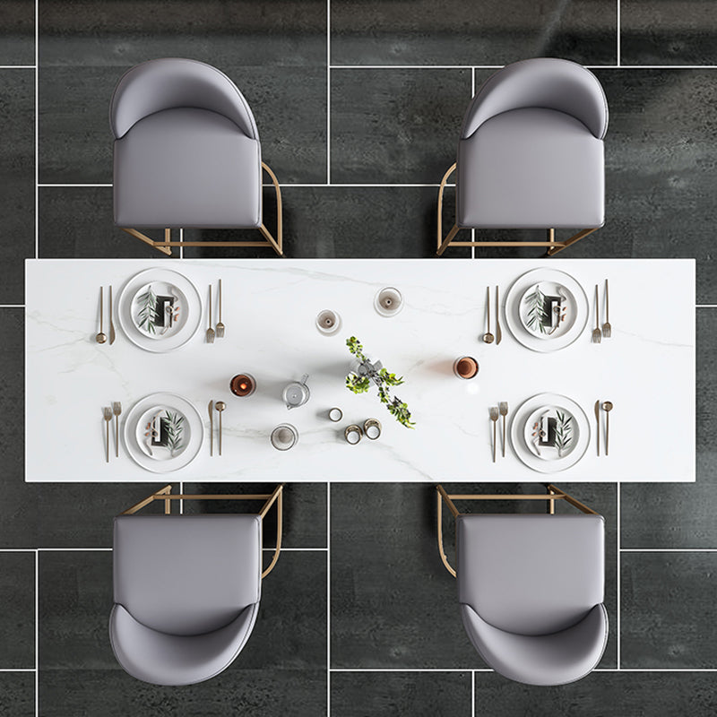 Ensemble de pub rectangulaire de style contemporain, ensemble de salle à manger de pub en faux marbre, 1/5 pièces pour l'intérieur