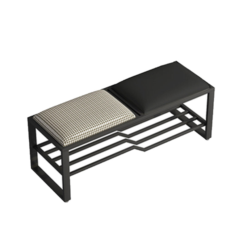 Rectangle Modern Entryway Bench Cushioned Metal Seating Bench Clearhalo 'Benches' 'Chairs & Seating' 'furn' 'furn_benches' 'Furniture' 'Living Room Furniture' 7097381