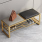 Rectangle Modern Entryway Bench Cushioned Metal Seating Bench Clearhalo 'Benches' 'Chairs & Seating' 'furn' 'furn_benches' 'Furniture' 'Living Room Furniture' 7097385