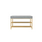 Rectangle Shoe Storage Entryway Bench Cushioned Modern Metal Seating Bench Light Gray Gold Clearhalo 'Benches' 'Chairs & Seating' 'furn' 'furn_benches' 'Furniture' 'Living Room Furniture' 7097402