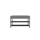 Rectangle Shoe Storage Entryway Bench Cushioned Modern Metal Seating Bench Houndstooth pattern Black Clearhalo 'Benches' 'Chairs & Seating' 'furn' 'furn_benches' 'Furniture' 'Living Room Furniture' 7097403