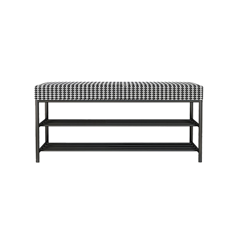 Rectangle Shoe Storage Entryway Bench Cushioned Modern Metal Seating Bench Clearhalo 'Benches' 'Chairs & Seating' 'furn' 'furn_benches' 'Furniture' 'Living Room Furniture' 7097408