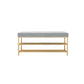 Rectangle Shoe Storage Entryway Bench Cushioned Modern Metal Seating Bench Light Gray Gold Clearhalo 'Benches' 'Chairs & Seating' 'furn' 'furn_benches' 'Furniture' 'Living Room Furniture' 7097409