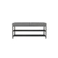 Rectangle Shoe Storage Entryway Bench Cushioned Modern Metal Seating Bench Houndstooth pattern Black Clearhalo 'Benches' 'Chairs & Seating' 'furn' 'furn_benches' 'Furniture' 'Living Room Furniture' 7097411