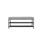 Rectangle Shoe Storage Entryway Bench Cushioned Modern Metal Seating Bench Light Gray Black Clearhalo 'Benches' 'Chairs & Seating' 'furn' 'furn_benches' 'Furniture' 'Living Room Furniture' 7097413
